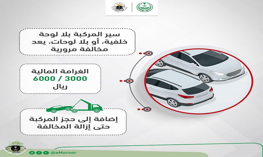 مخالفة مرورية عقوبتها 6 آلاف ريال