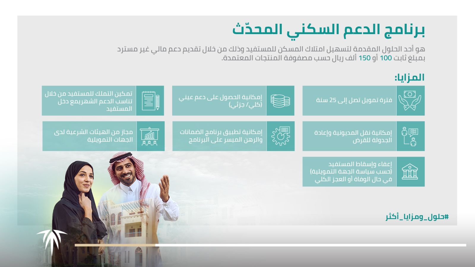 ما هي حالات توقف الدعم السكني عن المستفيد وما شروط استحقاقه؟