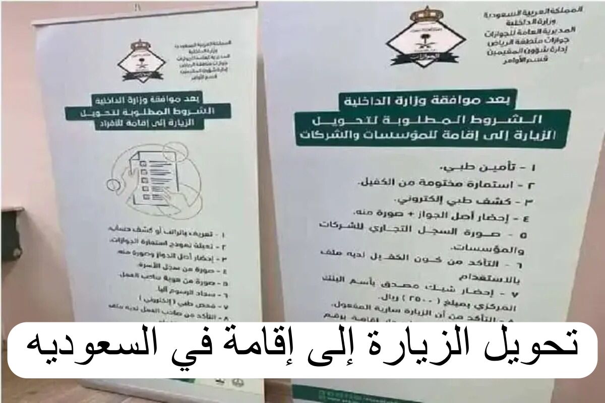 رسوم تحويل الزيارة إلى إقامة